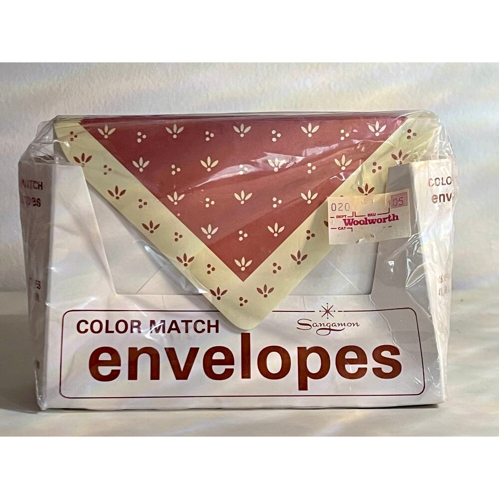 New Never Opened Pkg 16 Vintage Sangamon Envelopes Country Design Woolworth
